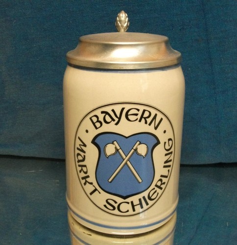 Bierkrug mit zinndeckel - mit,